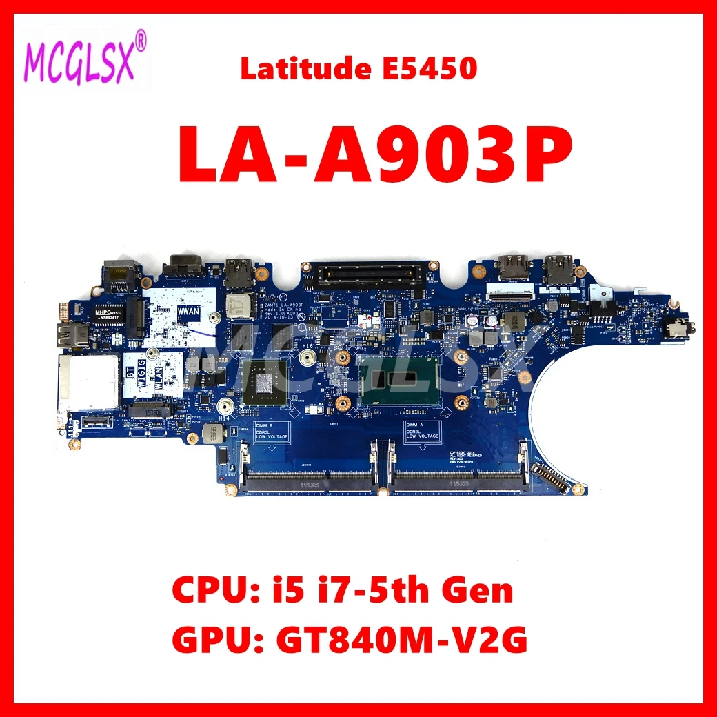 LA-A911P  Notebook Mainboard For Dell  Latitude E5550 Laptop Motherboard With i3 i5 i7-5th Gen CPU 100% Tested OK