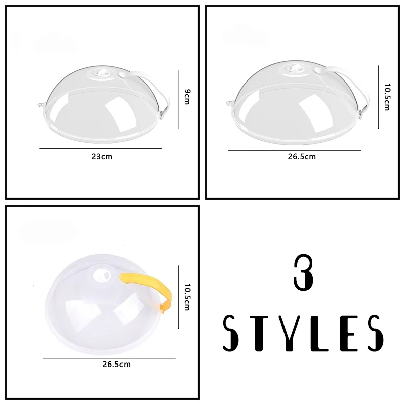 

Microwave Splatter Cover Reusable Transparent Lid for Plate, Heat-Resistant Food Cover with Handle, Splash-Proof Cooking