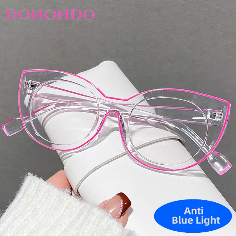 

New Fashion Candy Color Cat Eye Anti-Blue Light Eyeglasses Design Brand Men Women Computer Gaming Reading Eyewear Lentes Female