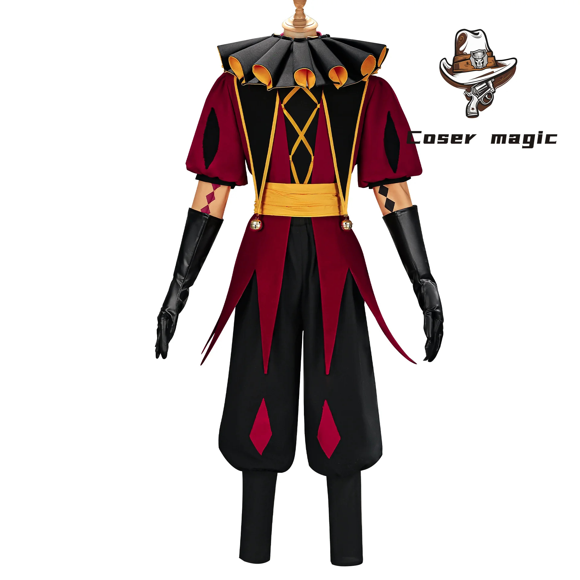 Game Pierrot Cosplay joker Costumes COS Circus Role Play Clown Uniform Halloween Carnival Party Outfit For Men Woman