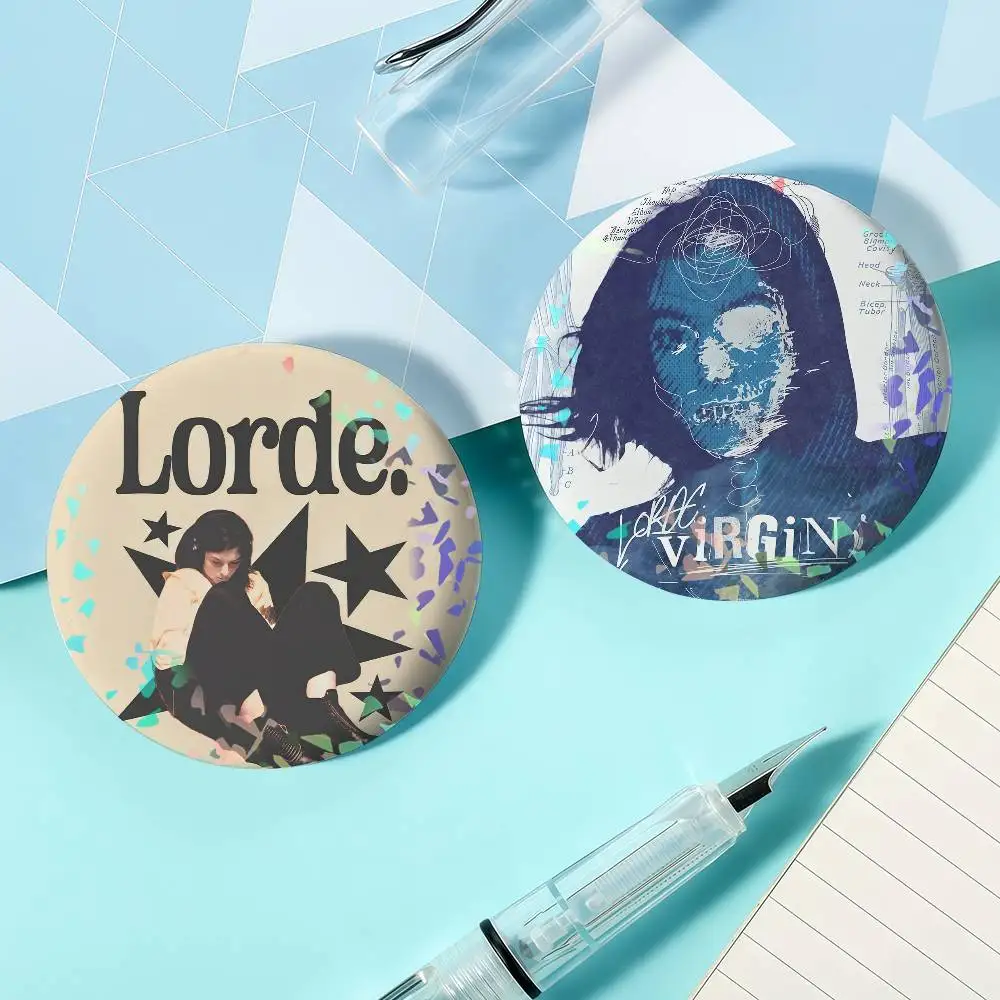 Singer L-Lorde Virgin Laser Badge Lapel Pins for Backpacks Briefcase Brooch Clothes Gifts