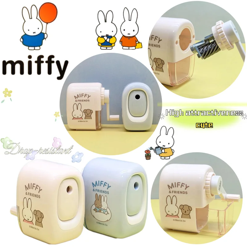 

Miffy Creative Hand-Crank Pencil Sharpener Cartoon Cute Rabbit Print Automatic Close-Lead High-Value Student Pencil Sharpener