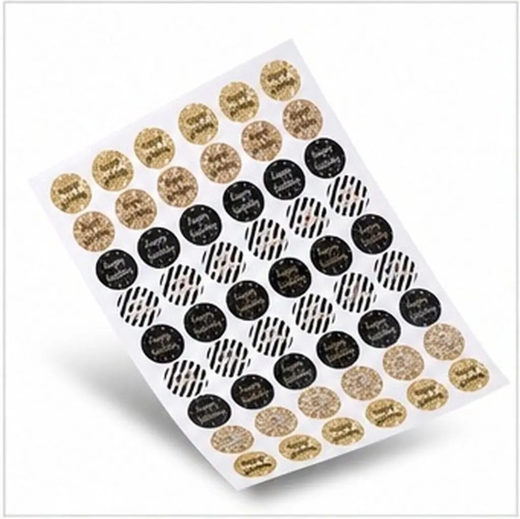 12Sheets Birthday Sealing Stickers Creative Round Self-Adhesive Candy Bag Seals Party Favor Gift Packing Decoration Decals