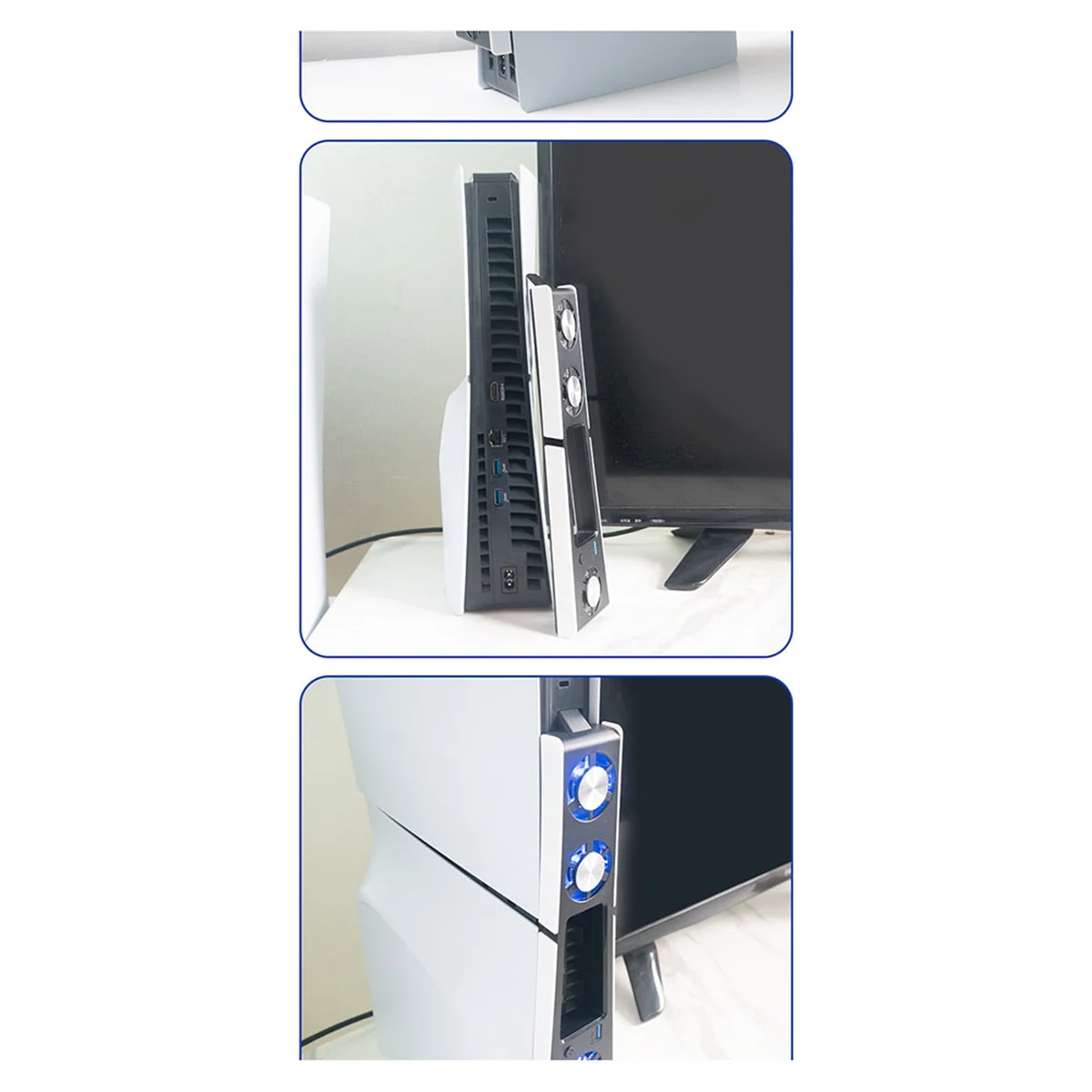 مروحة تبريد خفيفة RGB لوحدة التحكم النحيفة ، نظام تبريد هادئ ، 3 مراوح ، منفذ USB ، ملحقات الألعاب