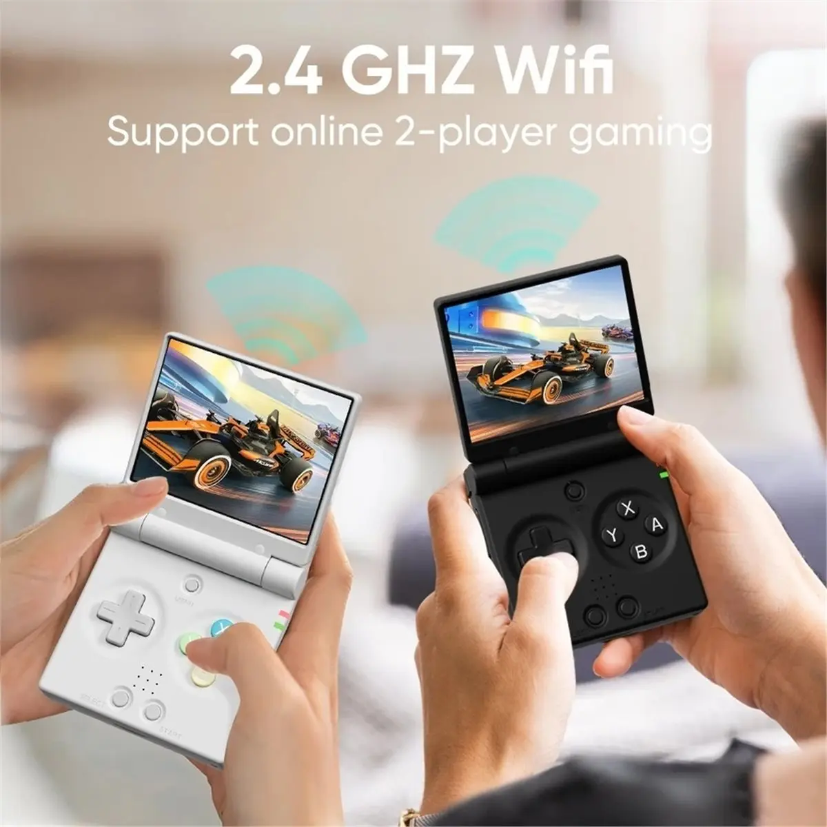 update. MINI FLIP Handheld Game Players 2.8'' IPS Screen Linux System Video Game Consoles Case Gamer Dual Analog Stick Gray