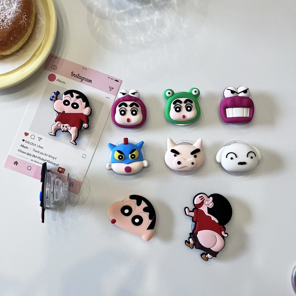 Japan Anime Crayon Shin-chan Phone Holder Griptok Finger Ring Support For iPhone Samsung Cases Grip Tok Socket Bracket Girl Gift