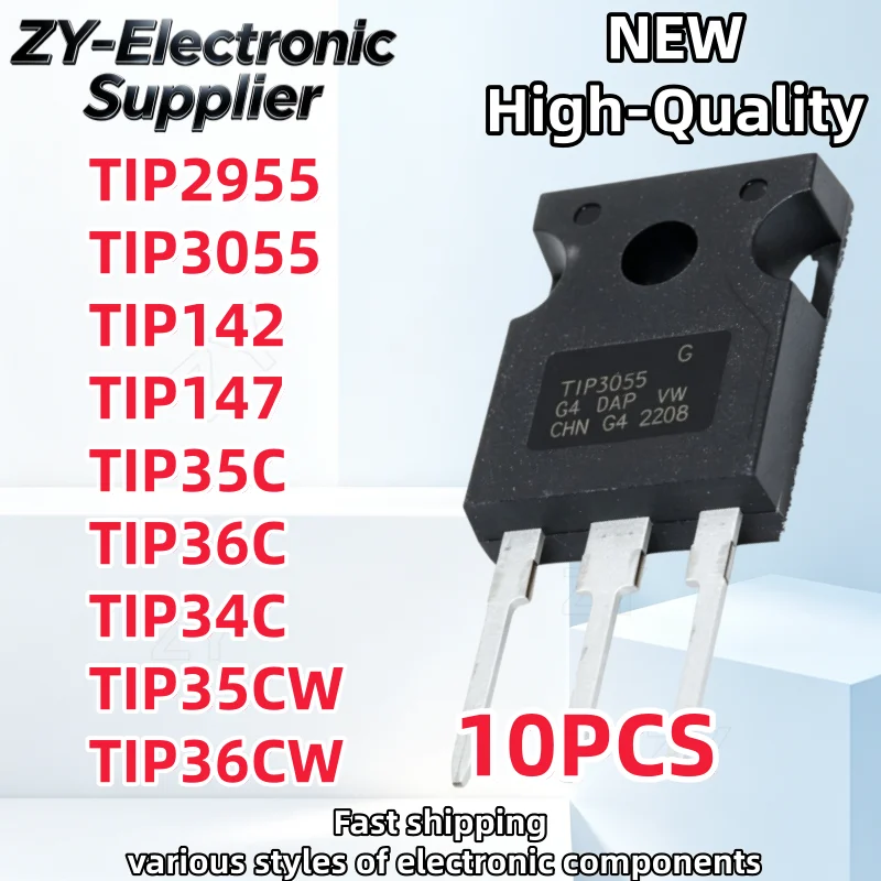 TO-247【10Pcs】TIP2955 TIP3055 TIP142 TIP147 TIP35C TIP36C TIP34C TIP35CW TIP36CW Best Quality In Stock
