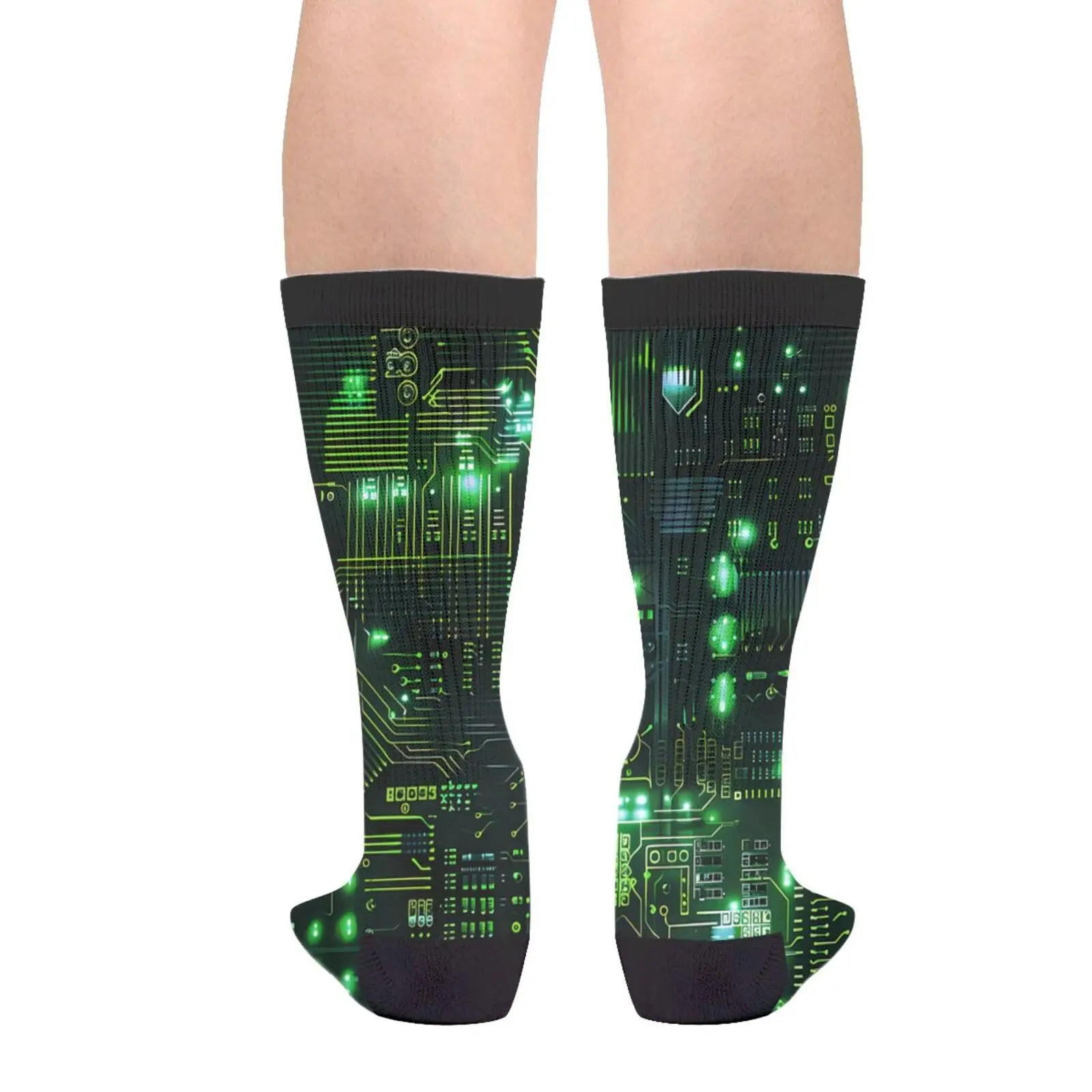 Men's Circuit Board Novelty Socks, Fun Casual Socks, Funny Socks Crazy Socks