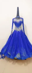 Women Standard Ballroom Dance Dress 2024 New Design High Quality Elegant Royal Blue Waltz Ballroom Competition Dance Dresses