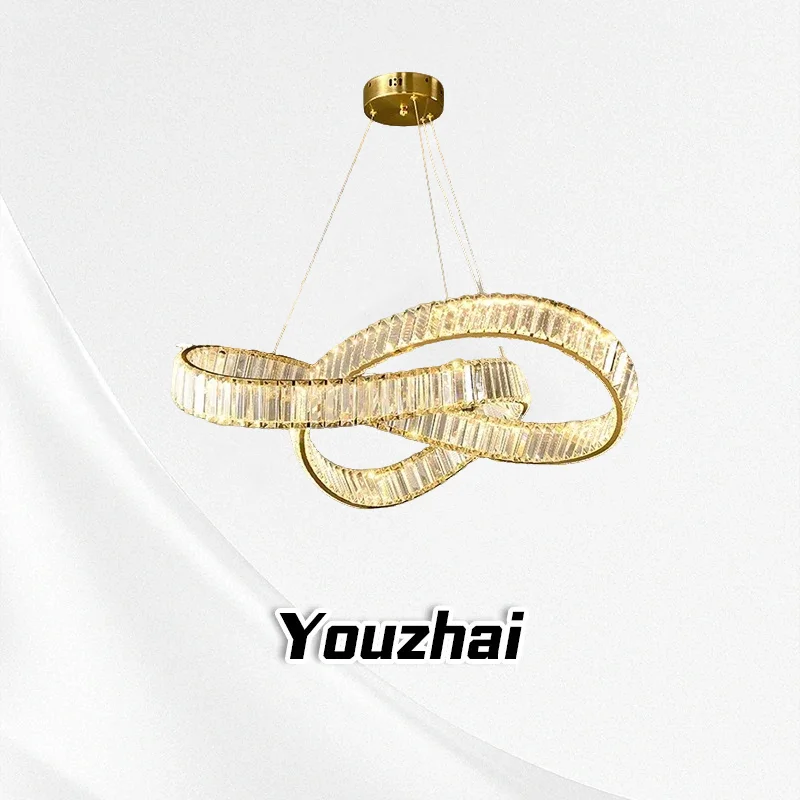 

French crystal chandelier, modern minimalist art, chain restaurant light, creative fashion, light luxury light