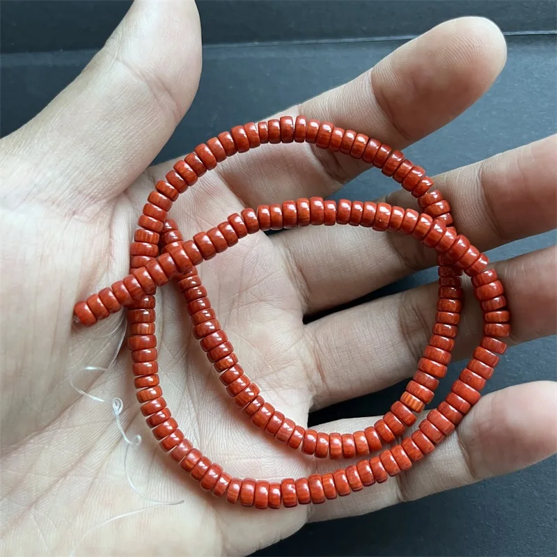 Rare 2*4/6MM Heishi Orange Red Natural Corals Stone Disc Loose Beads Fit DIY Disk Small Size Jewelry Bracelet Making Design