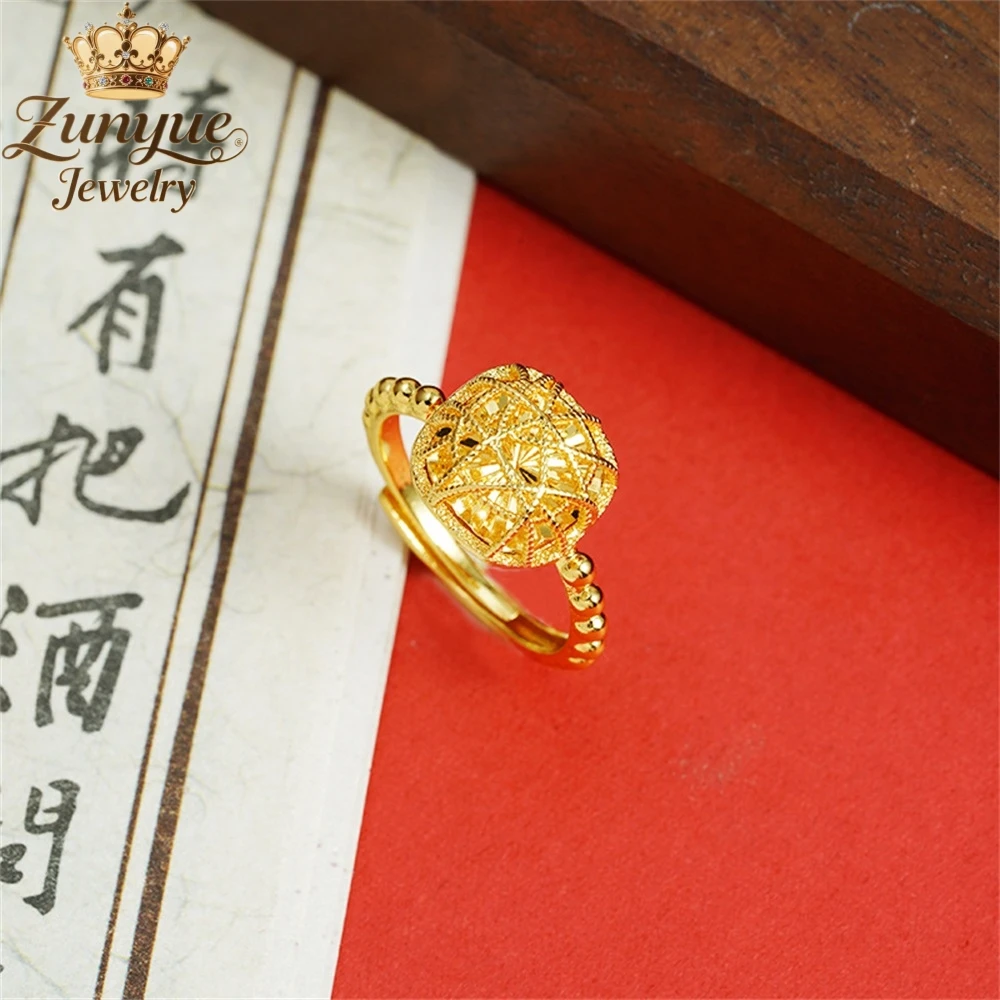 

Sand-Gold Hollowed-Out Dreamcatcher Ring Luxury Quality Jewelry Best Selling Handicraft Fashion Jewelry Exquisite Charms Popular