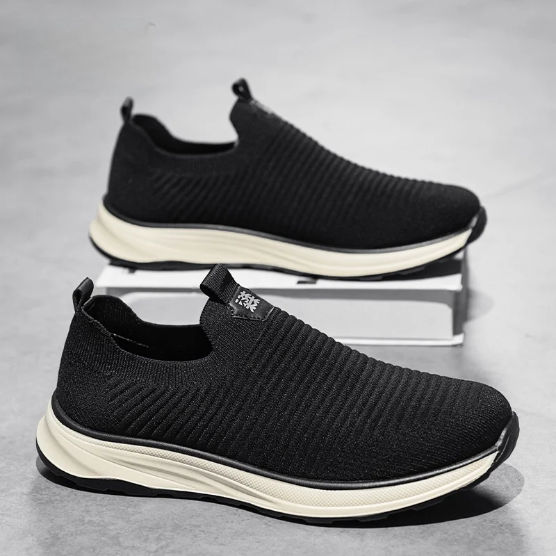 

Мужские дышащие повседневные туфли-слипоны для прогулок, коллекция Лето 2026, новинка, удобные, с круглым носком, на плоской подошве