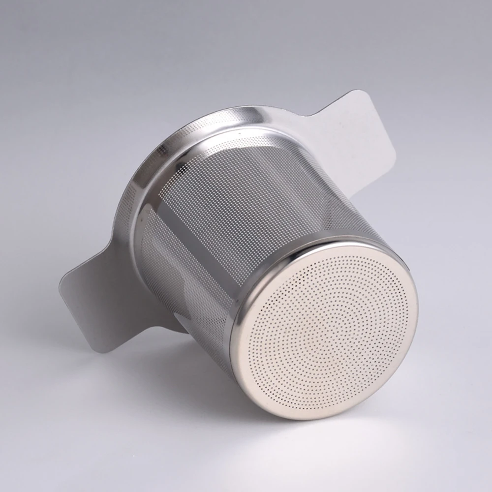 10pc Mesh Tea Infuser Tea Leak Reusable 304 Stainless Steel With Cover Filter Grid Binaural Tea Leak Coffee Mesh Filter Teaware