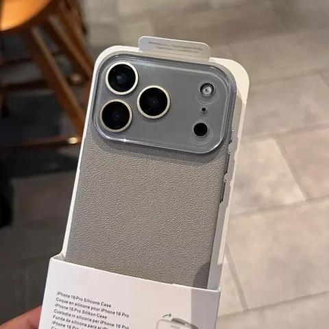 Luxury Leather Texture Rugged Plastic Case for iPhone 17 Air 16 15 14 Plus 13 12 Pro Max Glass Lens Protection Shockproof Cover