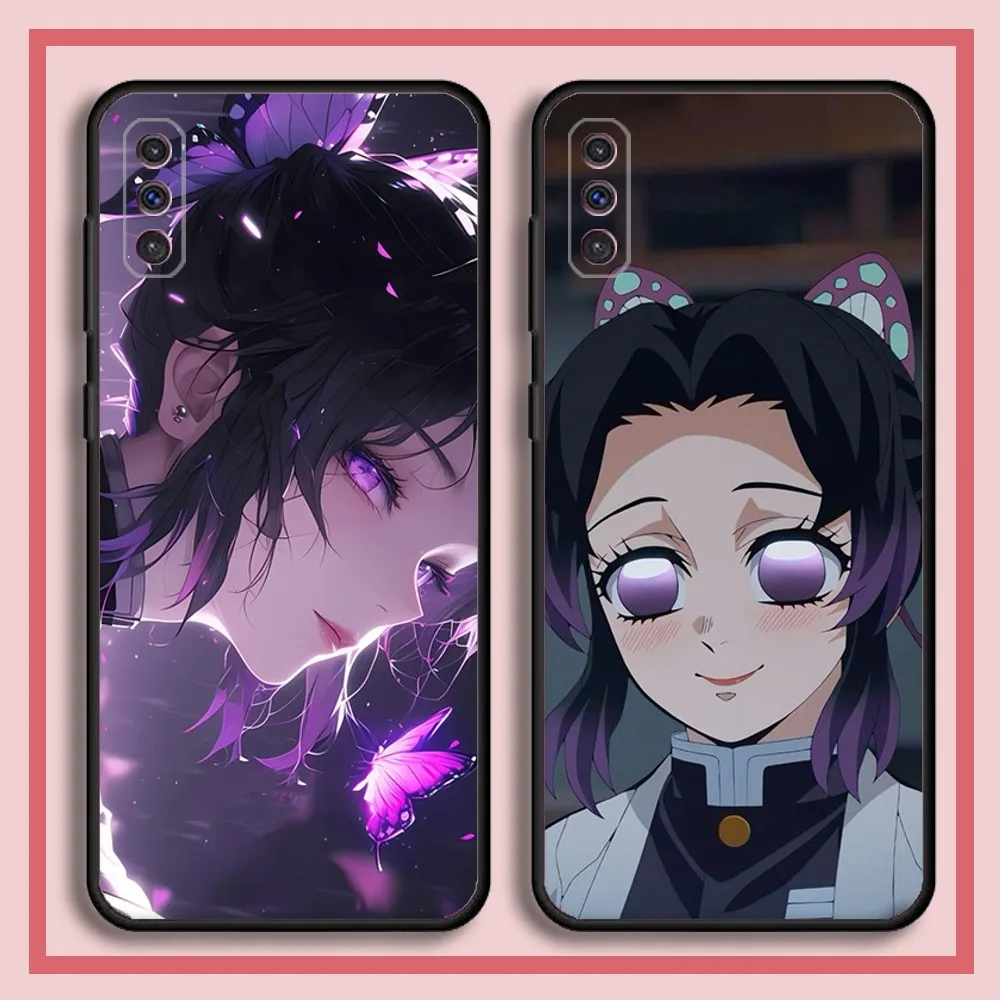 D-DemonS S-Slayer Kochou Shinobu Phone Case For Samsung S23,23,22,30,21,10,9,Note20 Ultra,Lite,Ultra,5G,Plus,FE,Black Soft Case