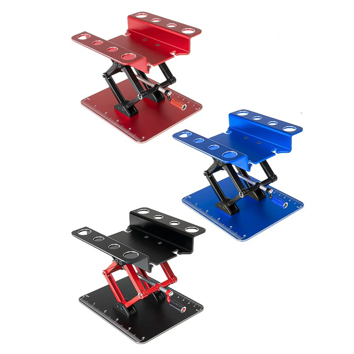 CEA RC Car Repair Work Stand Adjustable Height Assembly Platform Metal RC Car Repair Work Stand Red