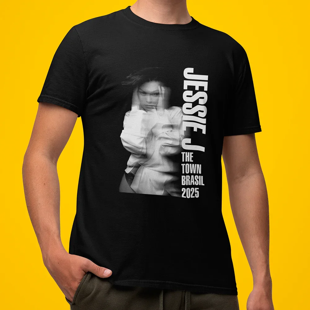 2025-26 جيسي ج. تي شيرت The Town Graphic 100% من القطن الخالص المطبوع POP ARTISTS Trend للجنسين كبير الحجم وقابل للتنفس كاجوال