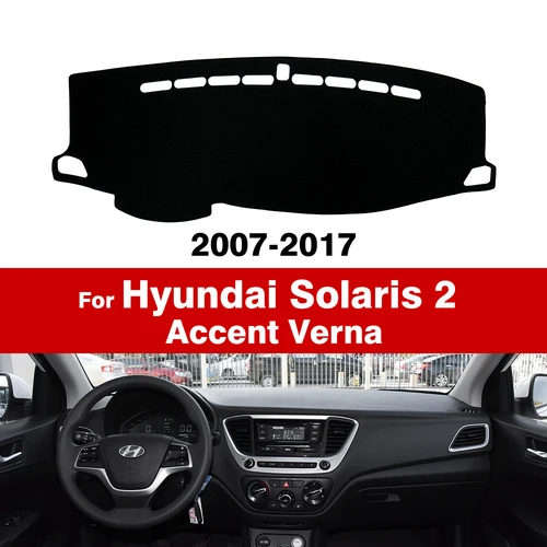 Para Hyundai Solaris 2 Accent Verna 2017 2018 2019 2020 2021 alfombrilla para salpicadero alfombras Anti-UV accesorios de coche cubierta para salpicadero de coche
