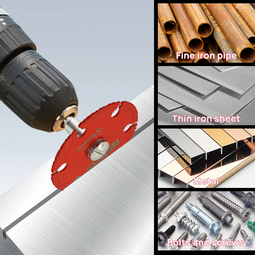 DT-DIATOOL Diamond Mini Cut Disc Set 30/40/50mm Iron Saw Blade Removable Shank Hand Tool Steel Metal Iron Pipe Nail Cut Plate view 6