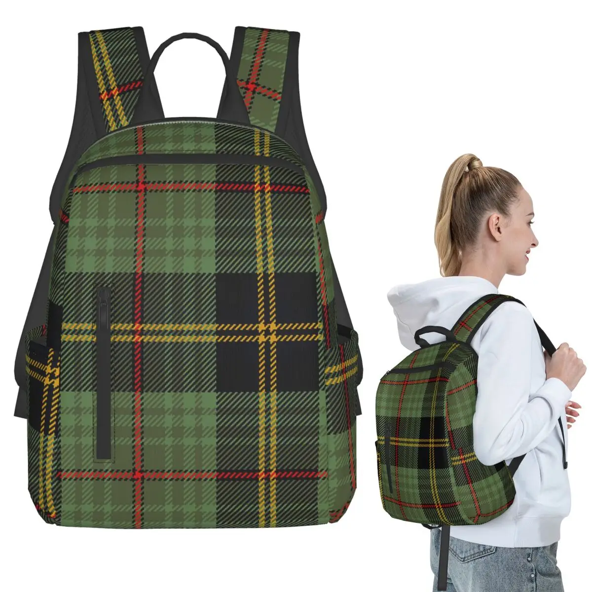 Classic Scottish Clan Tartan Plaid Backpack Student Boys Girls BookBag Children School Bag Laptop Shoulder Bags for Men Women