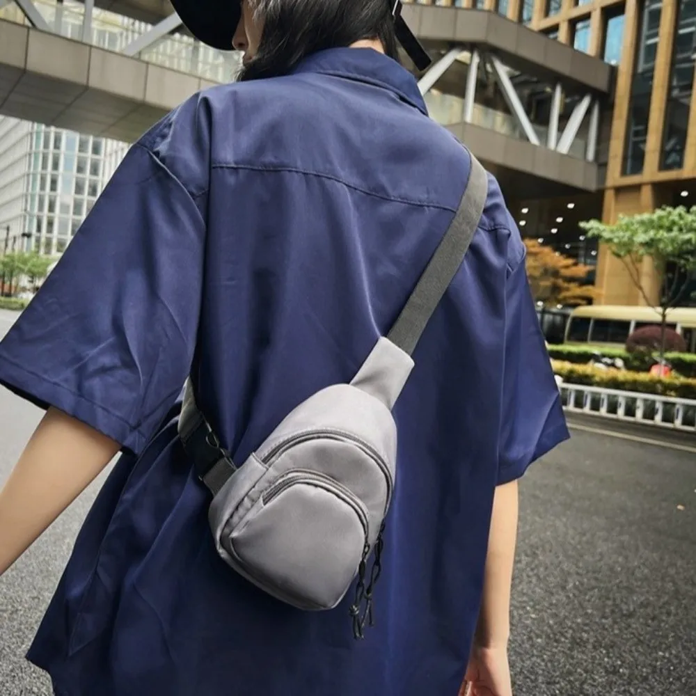 Повседневная однотонная мужская сумка через плечо, нейлоновая многофункциональная спортивная нагрудная сумка, мини-сумка на плечо в японском стиле, кошелек