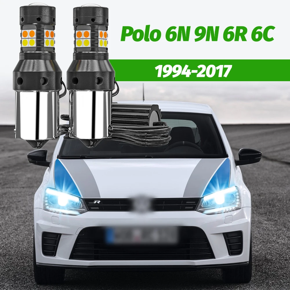2 stücke Dual Modus Blinker + Tagfahrlicht Zubehör LED DRL Für Polo 6N 9N 6R 6C 1994-2017 2001 2008 2009 2010 2016