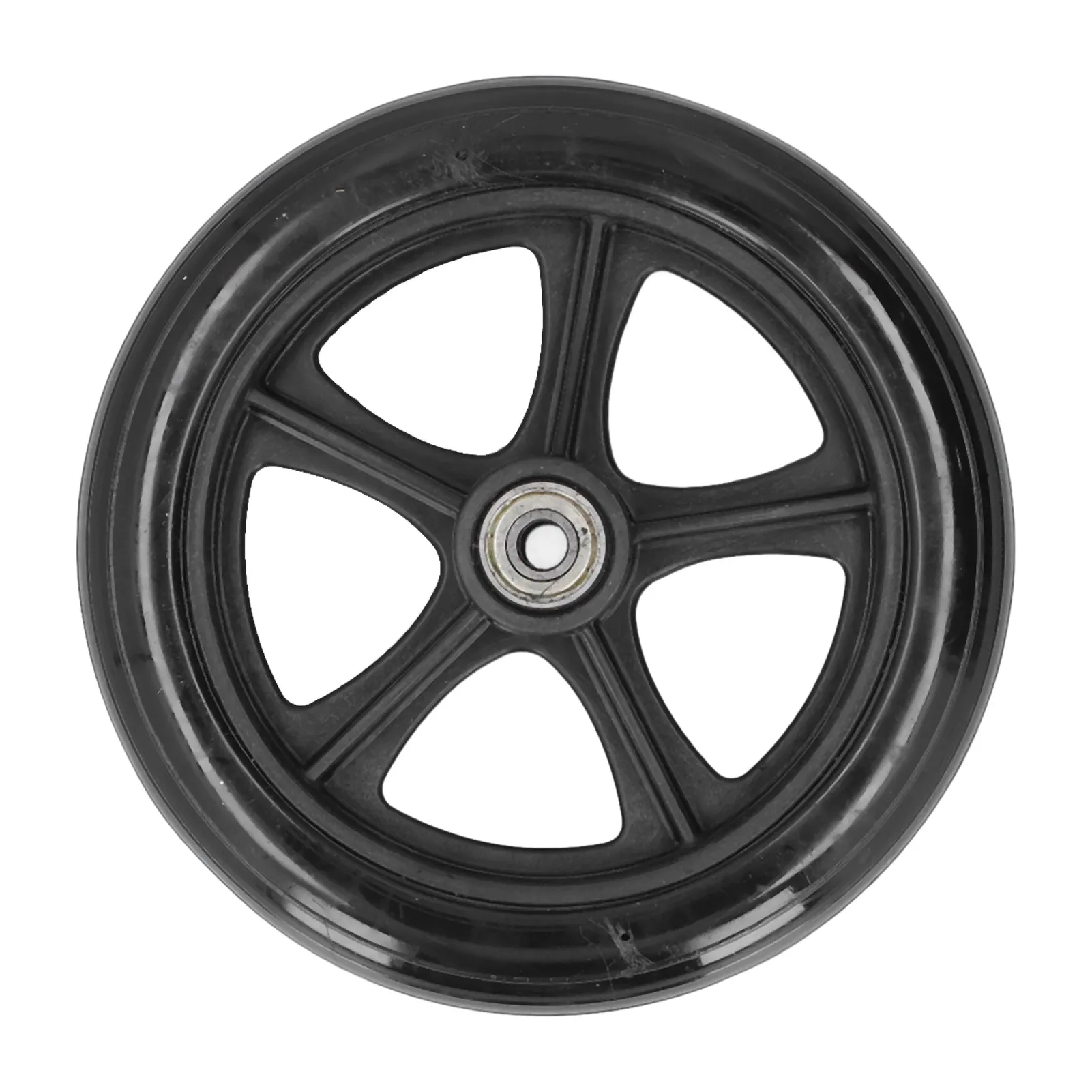 

Wheelchair Wheel Replacement 16cm PU Walker Caster Accessory with Ball Bearing Black