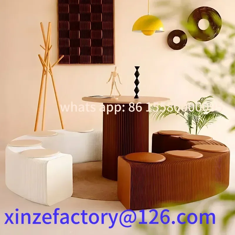

Customizable Retractable Folding Bench Paper Stool, Telescopic Lazy Sofa Stool, Indoor Low Stool, Home Creative Multi-functional