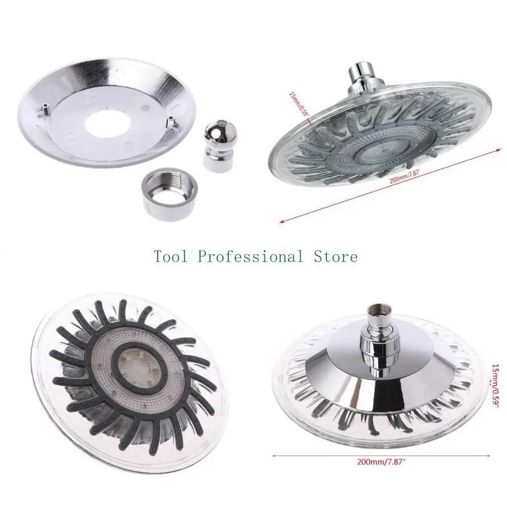 

57qf 8 "ванная комната 7 цветов Автоматическое светодиодное светодиодное смену круглым душем для ванны для головы