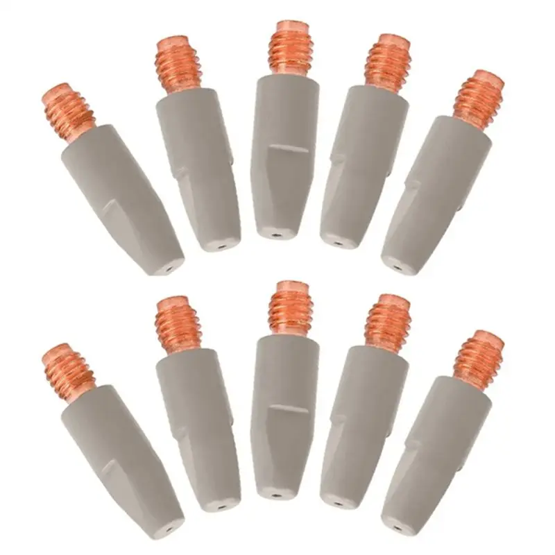 Happy New- 10PCS 24KD Welding Contact Tips Coating Protect M6 Gas Nozzle Tip 1.0Mm MIG Welding Torche Welding