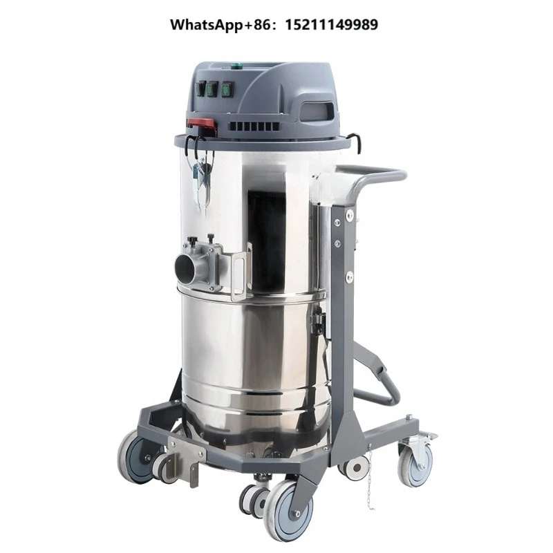 220V Single Phase 100L Industrial Vacuum Cleaner with Three Motors Wet and Dry Vacuum Dust Metal Cleaner for Factory Workshop