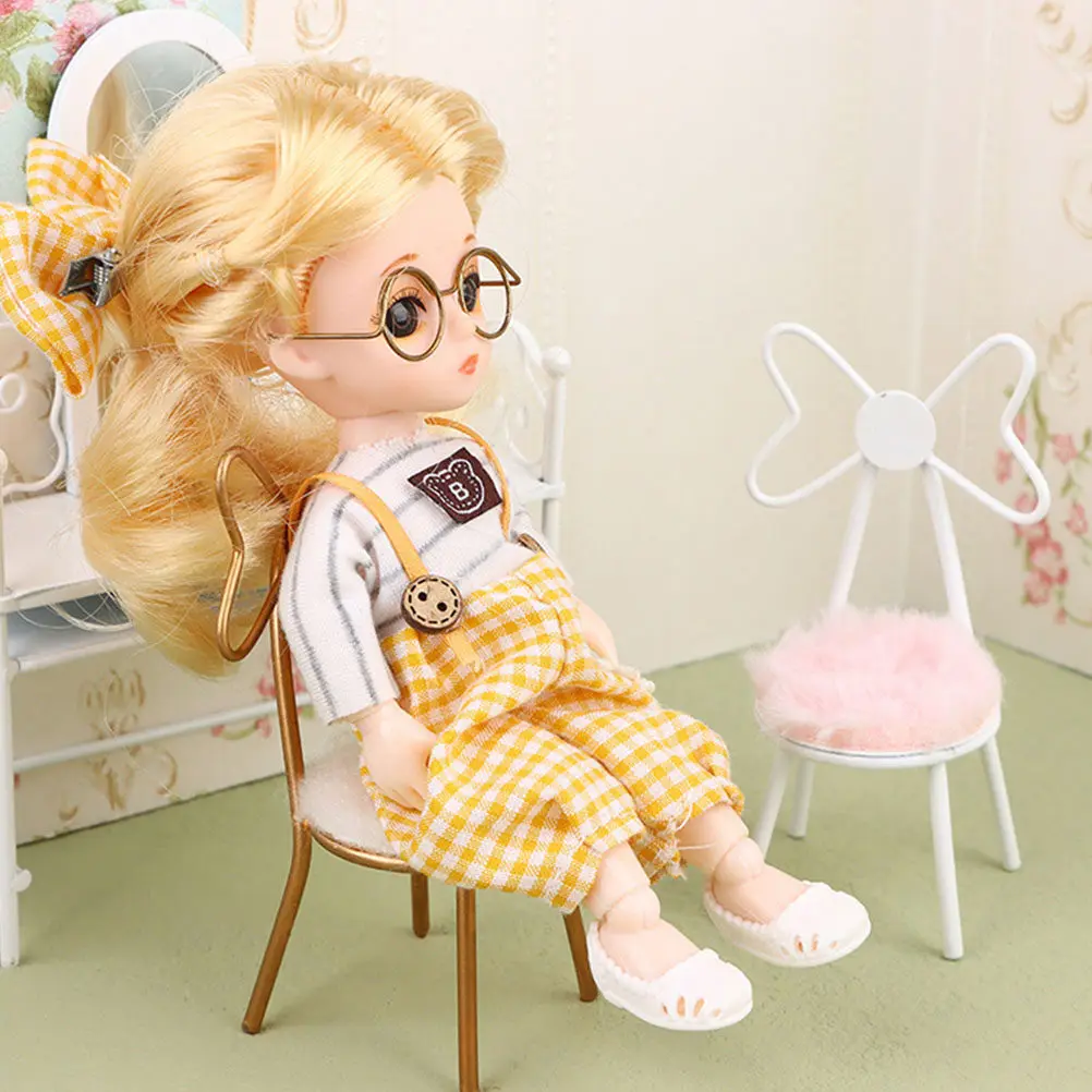 

Миниатюрное кресло-бабочка для миниатюрной гостиной, изысканный дизайн, набор для творчества, аксессуары для мини-домика, миниатюра