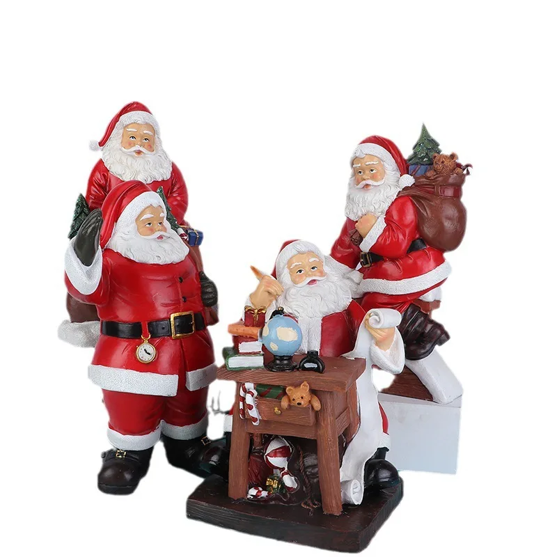 

Handmade Santa Resin Ornament for Christmas Tree String Train Gingerbread Crafts Unique Holiday Decorations