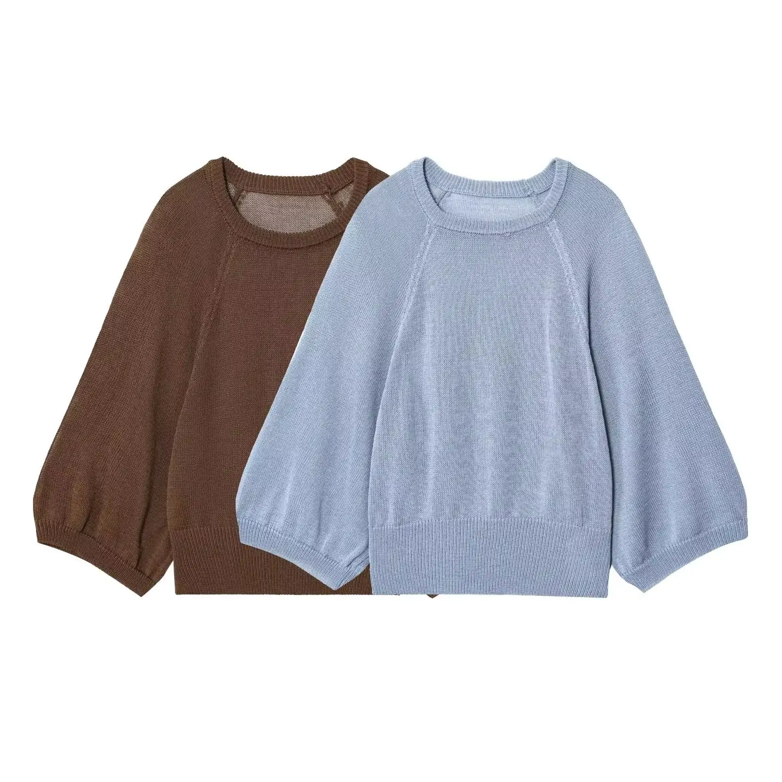 

KONDALA шикарный осенний вязаный однотонный женский свитер винтажный с круглым вырезом модный свободный повседневный элегантный женский трикотаж с длинными рукавами