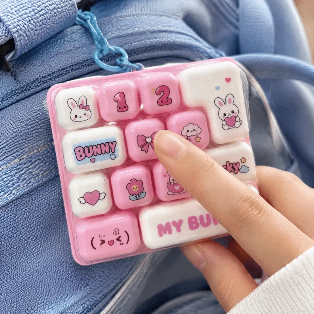 Plastic Clear Keyboard Keychain Animal Patterns Clickable Keys Keycap Keychain Mechanical Sounds Fidget Keyboard Keychain Office