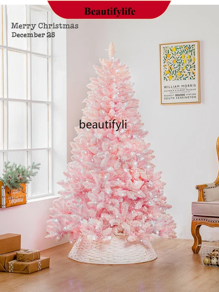 Luxury Encryption Christmas Tree Large PE Imitative Tree Pink Blue Snow Tree Luminous DecorationH
