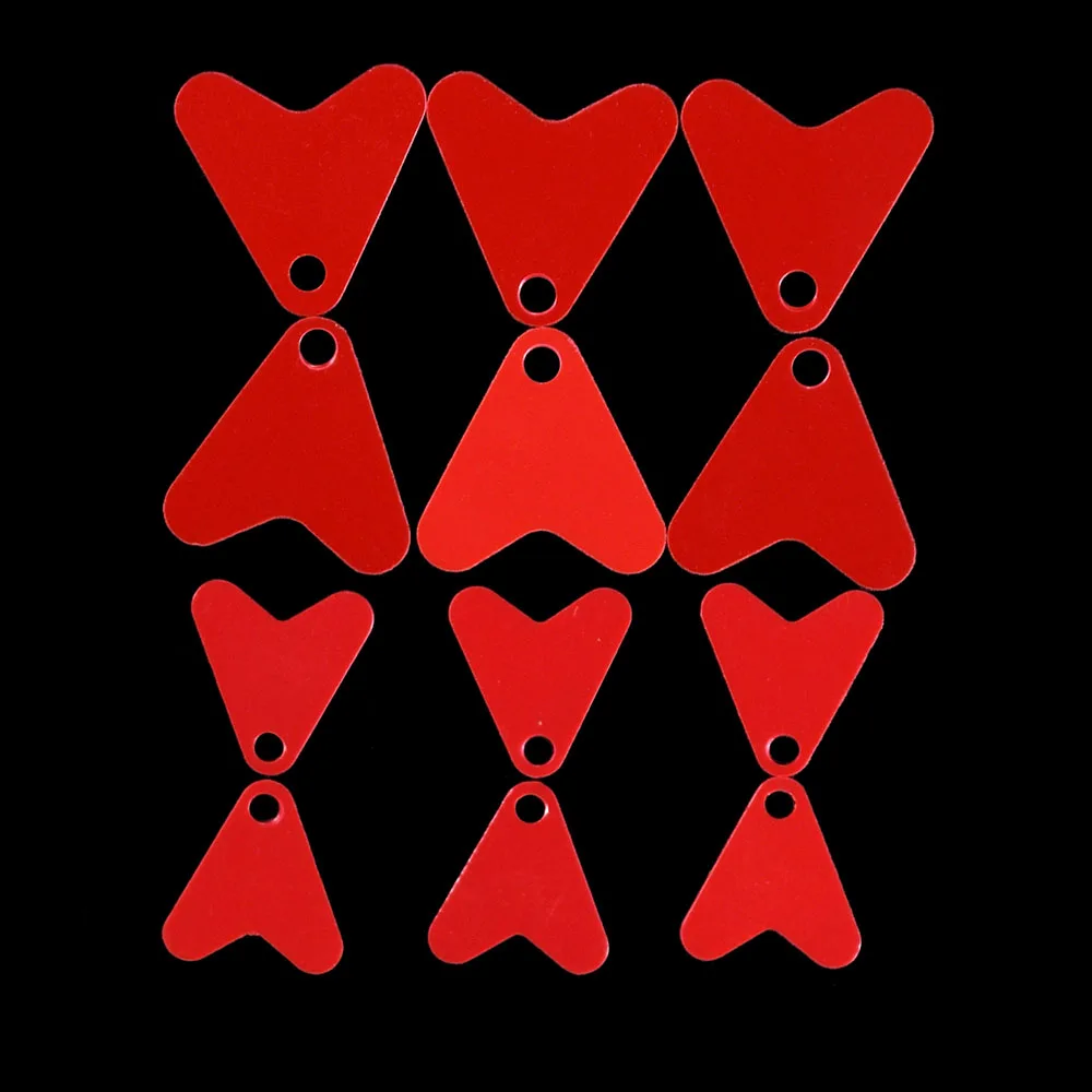 80 قطعة ملعقة صيد سمك السلمون المرقط الترتر إغراء البلاستيك الأحمر شكل قلب المغازل ملحق الطعم هوك الترتر جذب الأسماك Pesca #3