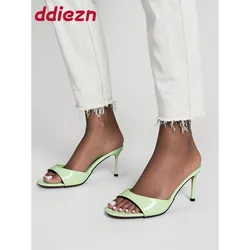 Female Footwear Slip On Heels Pumps Shoes For Women 2025 New In Summer Spring Fashion Round Toe Ladies Stiletto Heels Shoes