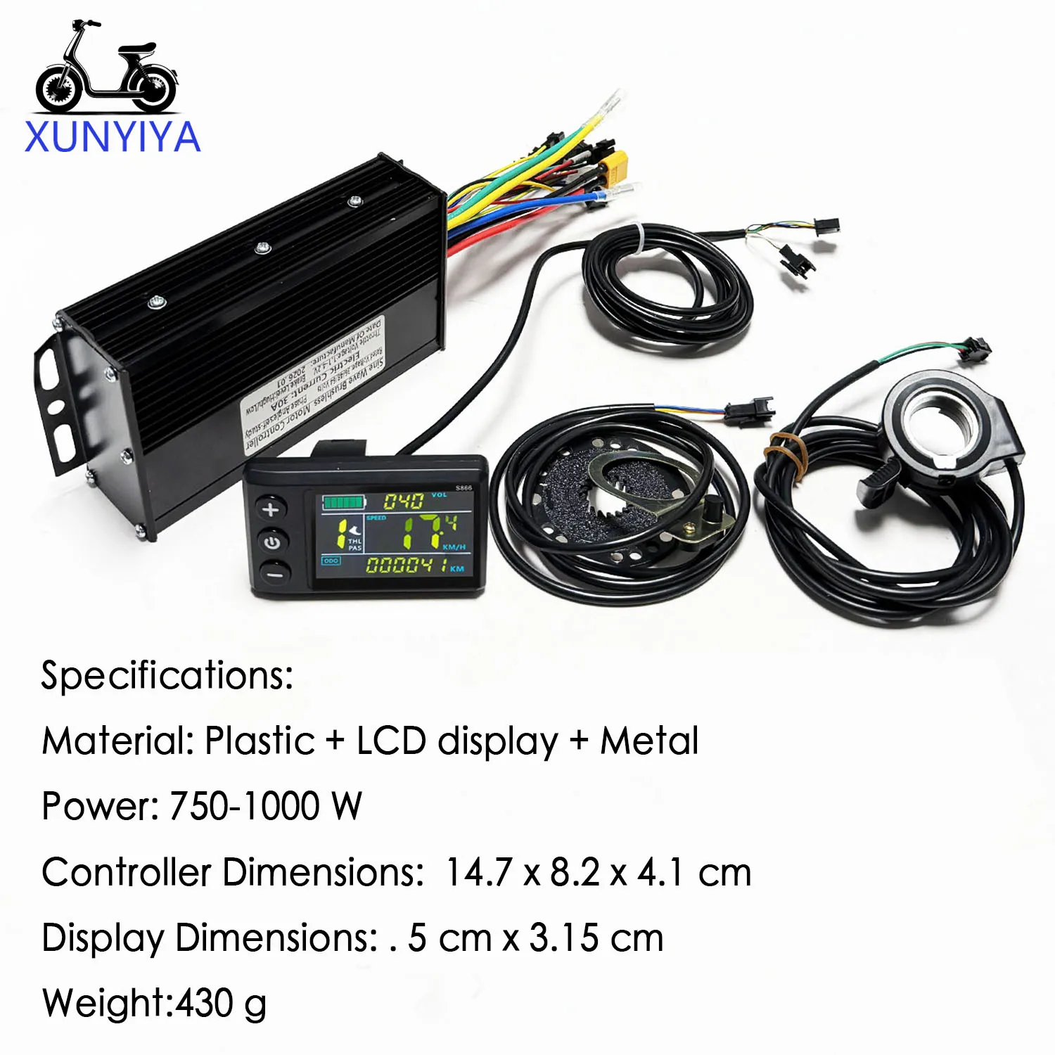30A Sine Wave Brushless Motor Controller36V 48V 64V 750-1000W S866 Color LCD Display + PAS + Throttle Kit for Electric bicycle