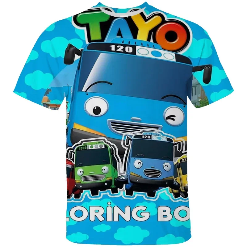 Hot Game Tayo and Little Friends Car T-shirt Automobile Print T Shirt Custom Pattern O Neck Tops Summer Casual Short Sleeve Y2k