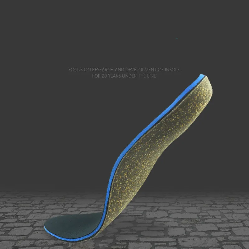Adult Cork Orthopedic Insole Flat Foot  X/o Leg Correction Damping Orthopedic Insole Arch Support Pad For Shoe Men Women Insoles