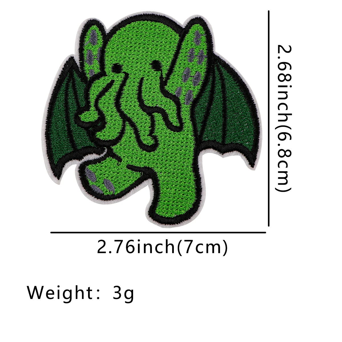 Green Monster Cthulhu Embroidered Patches For Clothing DIY Badge Adhesive Cute Cartoon Patches On Clothes Stickers Appliques