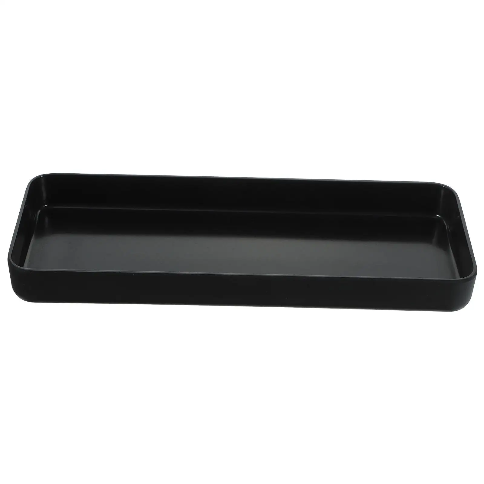 

Rectangular Storage Tray Black Vanity Bathroom Melamine Desktop Container Jewelry Organizer Plate Decor