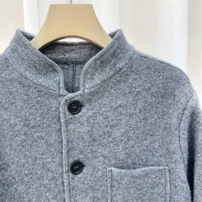 سترة نسائية 2026 ربيع جديد صدر واحد بقصة ضيقة وياقة واقفة وأكمام طويلة معطف نسائي من مزيج الصوف ملابس خارجية y2k #3