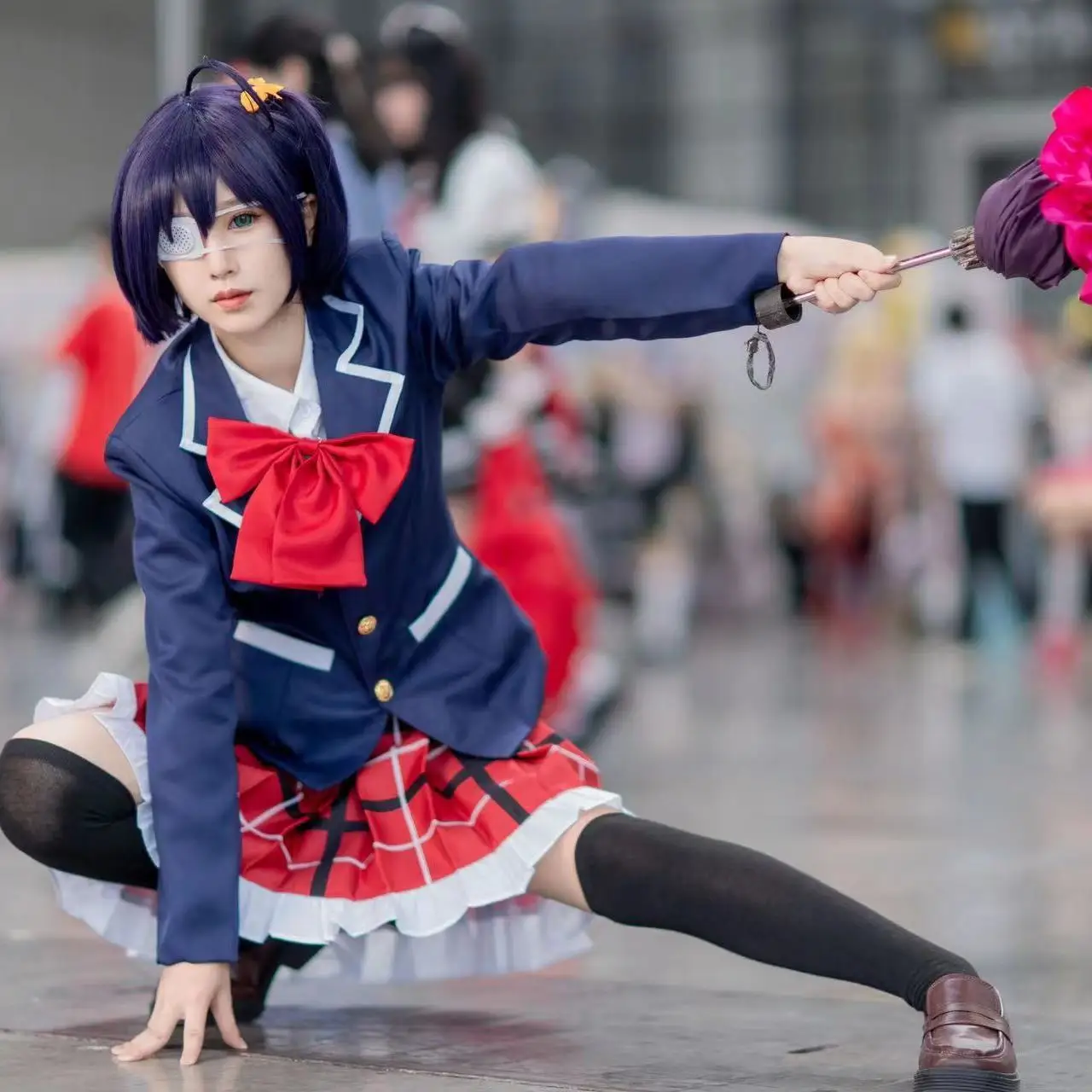 

Love Chunibyo & Other Delusions Rikka Takanashi Cosplay Costume - School Uniform Set with Eyepatch (Anime Expo, Halloween)