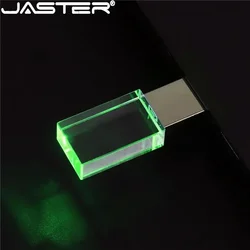 JASTER Pen drive metal crystal Custom logo 128GB USB flash drives car key model Memory stick Business gift Free LED light U disk