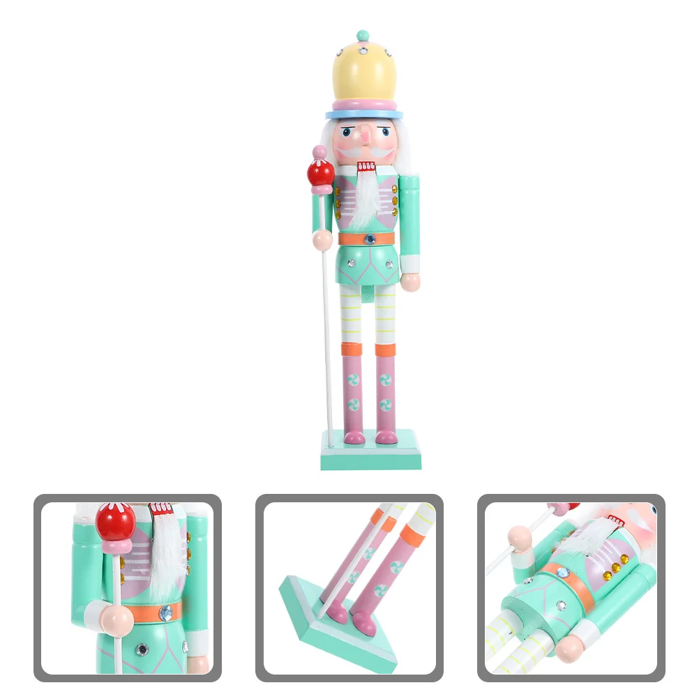 

Wooden Nutcracker Decoration Xmas Desktop Ornament Christmas Traditional Figure Home Holiday Display Decor