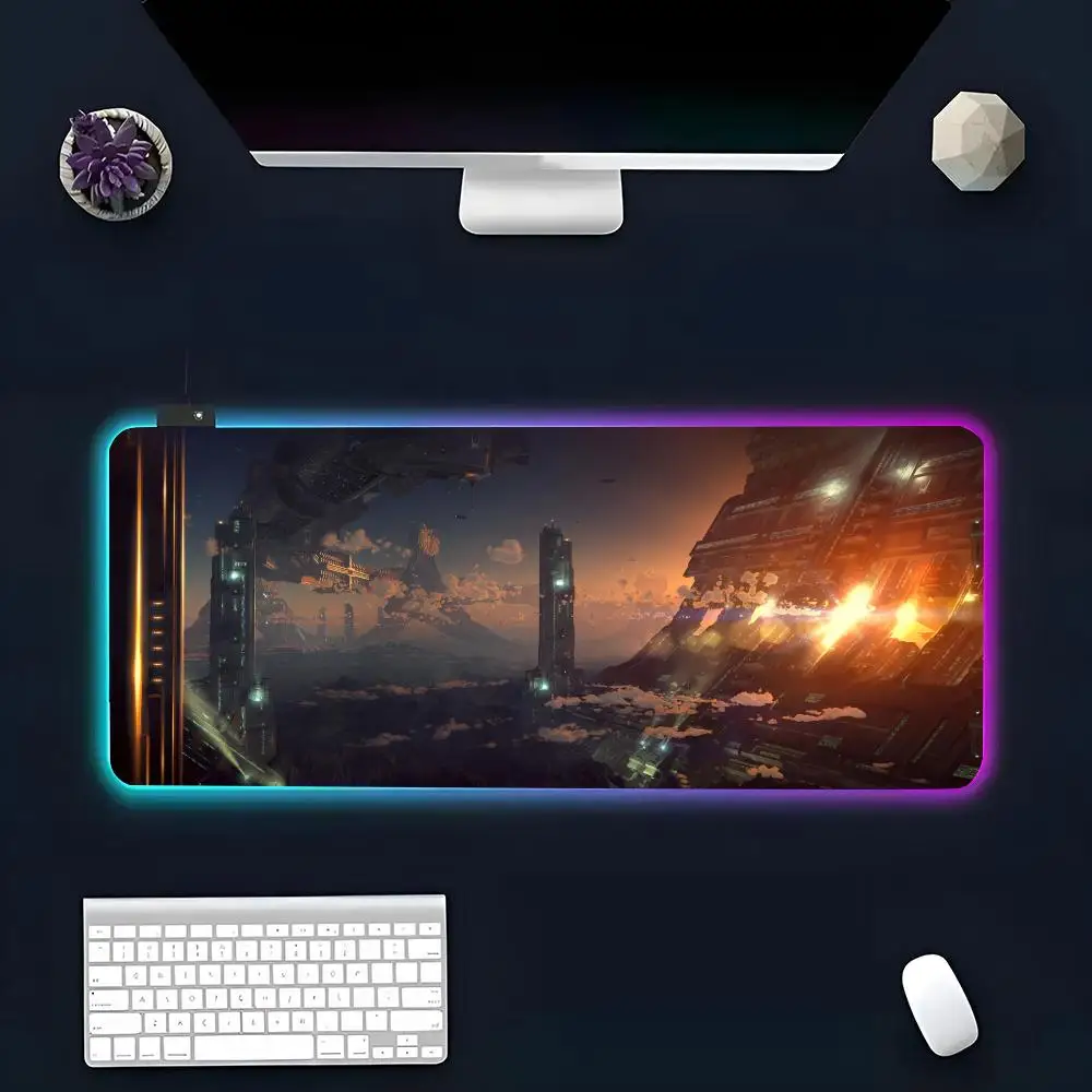 S-Starfieldes Games Mouse Pad RGB Glow Personality Picture Custom PC Table Mat Carpet Mat Game Player Dedicated LED image 5