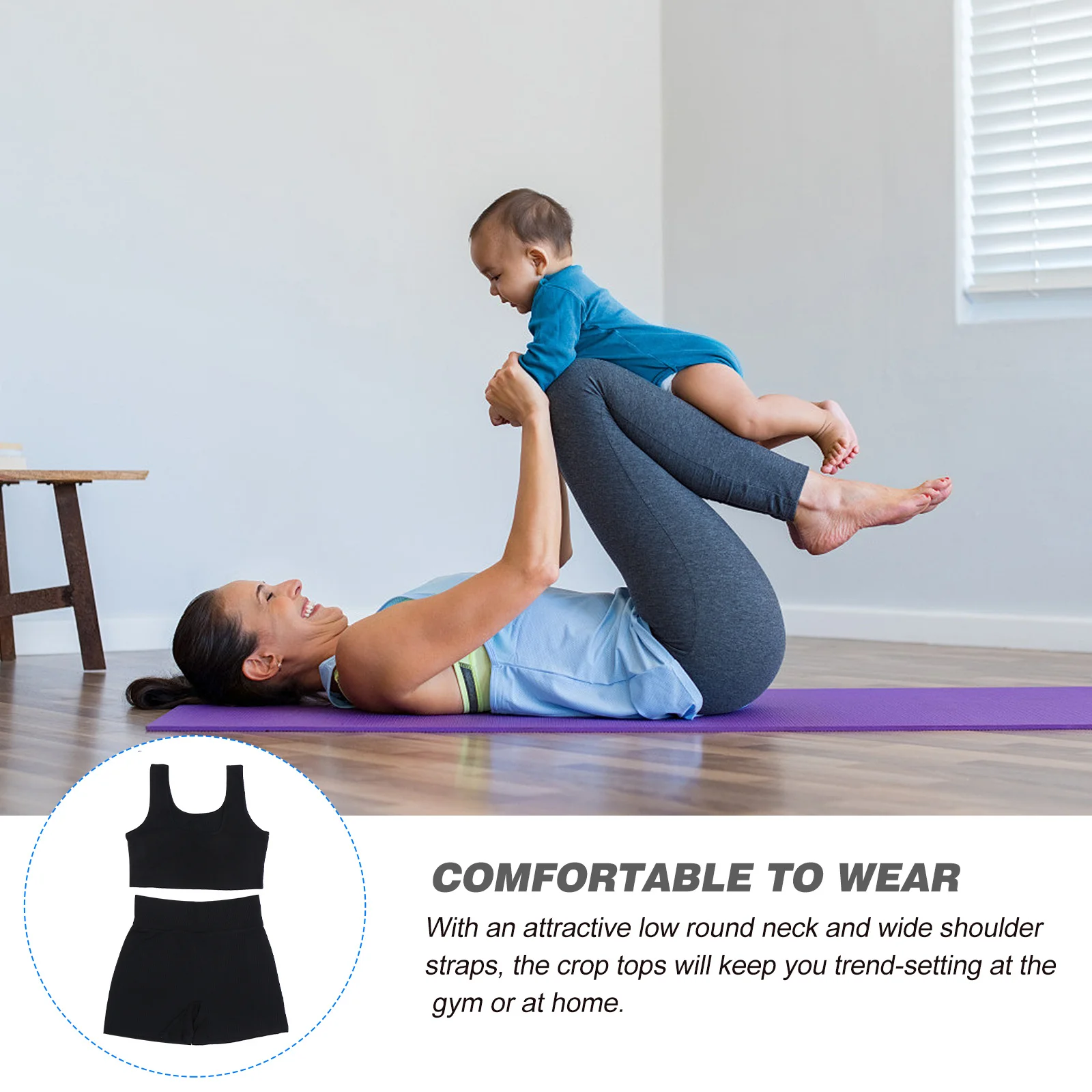 

Женский комплект для йоги: высокоэластичный, влагоотводящий, удобный укороченный топ и шорты с высокой талией – спортивный костюм для йоги, тренировок и бега